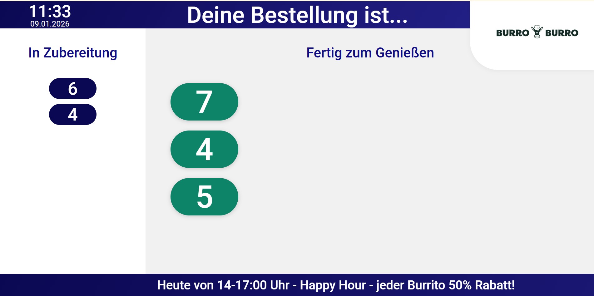 Aufrufsystem Gastronomie